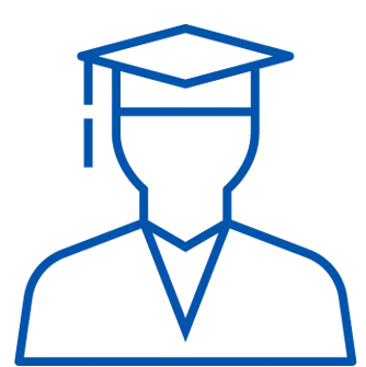 Graduate Icon blue outline